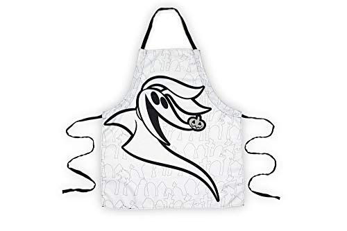 Nightmare Before Christmas Zero Apron - Stylish White With Black Straps Kitchen Accessory Featuring Tim Burton’s Animated Musical Classic - Great Holiday Gift For Cooking, Crafts And More #TOP22
