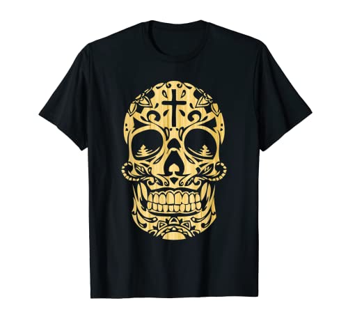 Messicano Sugar Skull Pride Calavera Day Dead Cinco De Mayo Maglietta