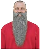 Long Grey Fake Dwarf Beard Gray Gnome Prospector Hillbilly Wizard Beard Redneck Costume Accessory For Men - One Size