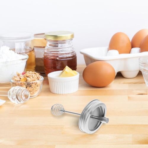 Tapa para tarro de acero inoxidable con cuchara para remover salsas de forma limpia 5