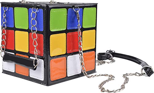 QZUnique Women's Cute Cube Shape Handbag Magic Shoulder Bag Clutch Bag With Super Long Shoulder Strap3