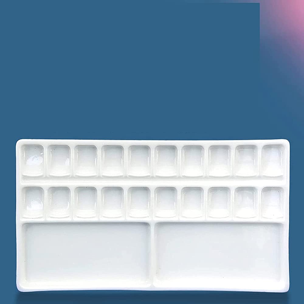 BAtlam Placa Atercolor, 20 Rejillas de cerámica, Rejilla de Color, Placa de Pintura de Acuarela, Caja de Color, Tablero portátil, Material de Pintura artística