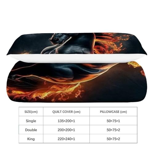 Housse de couette cheval single 135x200 microfibre - 4