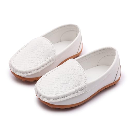 Image of Boys Loafers PU Leather Slip-On Toddler Dress Shoes Non-Slip Sole Kids Moccasins for School Events and Daily Wear