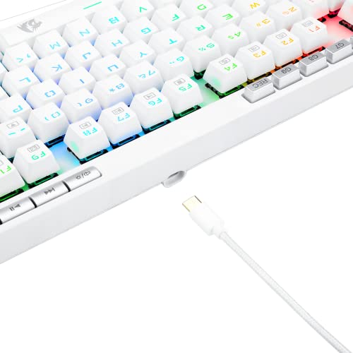 Redragon TECLADO OPTICO GAMER MAGIC-WAND PRO RGB BRANCO SWITCH MARROM ABNT2