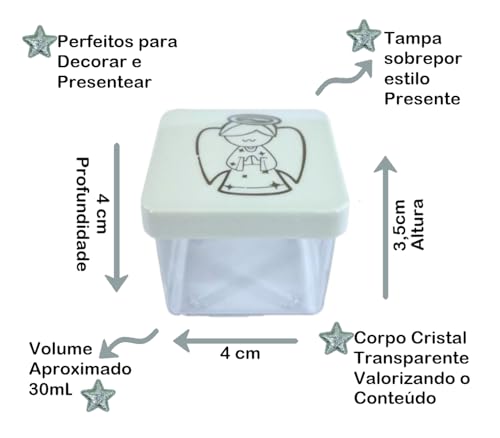 Kit para Mimos e Lembrancinhas de Batizado 12 Caixa Anjo Prata 12 Tercinhos Dezenas em Pérola 5mm