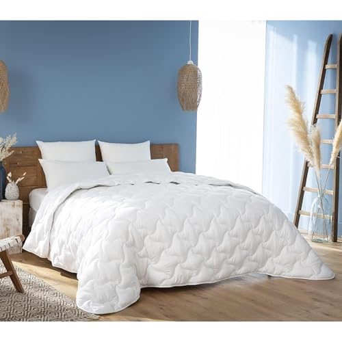 Abeil - Couette Légère Anti-Transpiration - Enveloppe Microfibre Douce, Garnissage 100% Polyester 200g/m² - Lavable en Machine- Certifiée Oeko-Tex - 220 x...