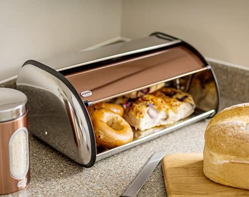 Addis 515718 Deluxe Roll Top Bread Bin-Copper, 22L