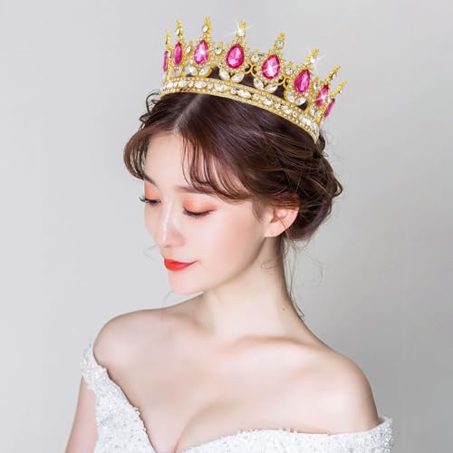 YOUlDIANZI Queen Crown Rhinestone Wedding Crowns and Tiaras for Women Costume Party Hair Accessories Princess Birthday Crown Crystal Bridal Crowns