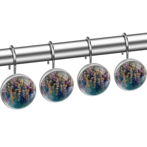 Crochets de rideau de douche en verre cristal et acier inoxydable premium - 3