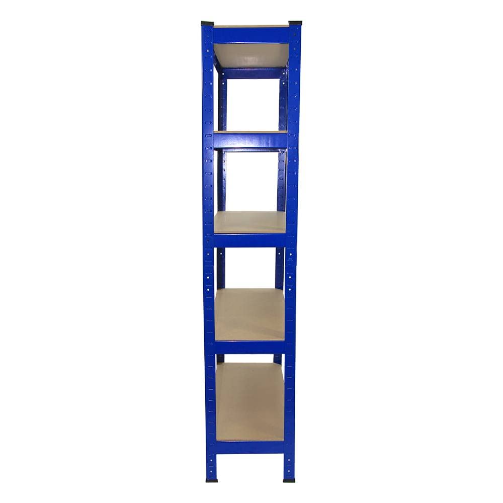 10x T-Rax Regale Hochleistungsregale Schwerlastregal Lagerregal Garagenregal Stahlregal Industrieregal Werkstattregal Steckregal Metallregal 100% schraubenlos Blau 75 x 30 x 150cm + Gratis Gummihammer