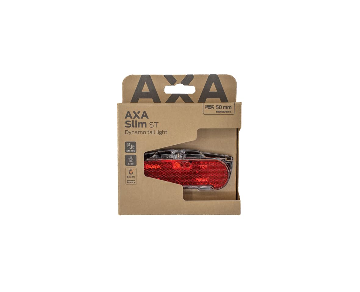 AXA Slim Steady 50 mm – światło tylne dynamo – funkcja Steady-Light – 600 m widoczne – dopuszczenie do ruchu drogowego