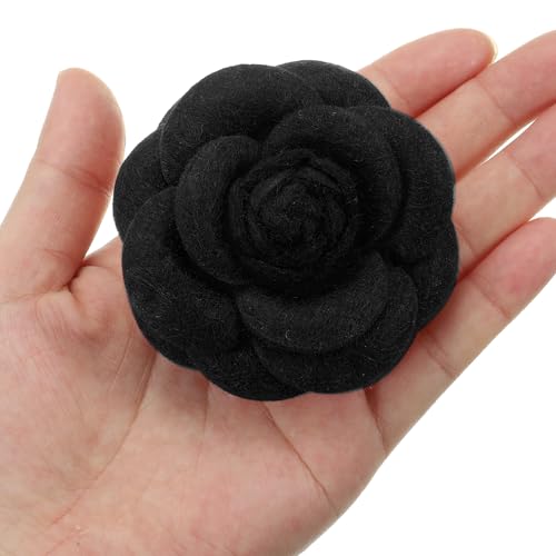 Image of PATIKIL Camellia Fabric Pin, 2 Pcs Flower Brooch Artificial Flowers Brooches for Women Girls Cloth Wedding Party Decor Accessories Jewelry Gift, White