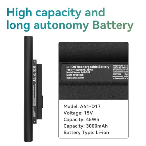 K KYUER 45Wh A41-D17 Batterij voor Medion Akoya E7411 E7415 E7416 E7417 E7418 E7419 E7420 E7421 E7421 E7423 E7424 E7425 P7637 P7639 P7641 P7645 P7653 Erazer P7640 P7643 P7644 P7647 P7648 P7651 P7652 - Afbeelding 3