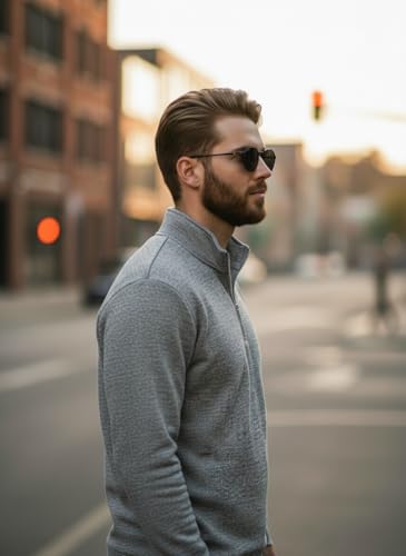 Image of Mack Jonney Men's Fleece Half-Zip High Neck Sweatshirt | Warm & Stylish Winter Wear -JM4380