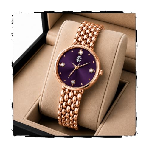 Image of MOOVER Analog Watch for Women & Girls | Luxury Bracelet Style Ladies Wrist Watch | Crystal Dial with Premium Stainless Steel Chain Strap | Fashion Watch for Daily Wear, Party & Gift