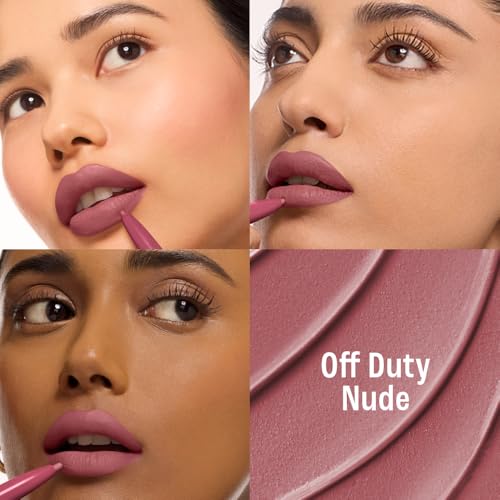 Image of Lakme 9to5 Hya Beach Edit, Lipstick + Liner Duo, Off Duty Nude, Infused with Hyaluronic Acid, Vitamin E, Jojoba Oil, Comfortable Matte Finish, SPF Powered, Hydrating Lipstick, 2+0.2 g