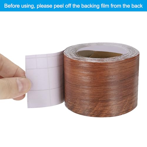 Image of PATIKIL Wood Grain Repair Tape 2in x33ft, Self Adhesive Realistic Textured Repair Tape Patch for Floor Door Table Cabinets Desk, Sequoia