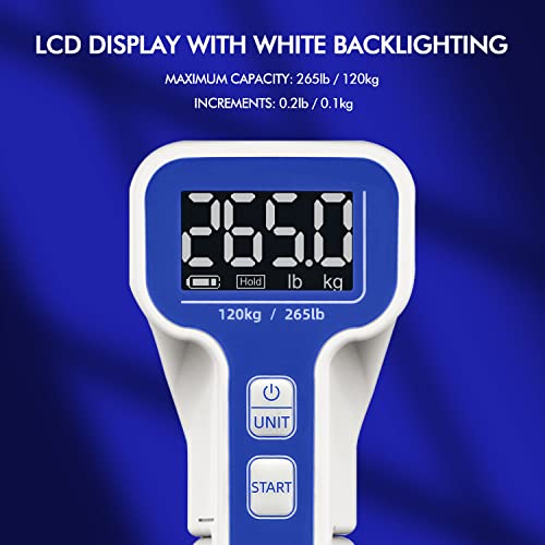 Image of Grip Strength Tester 265lb /120kg, Digital Hand Dynamometer FDA Registered with Backlit LCD for Grip Strength Testing and Training