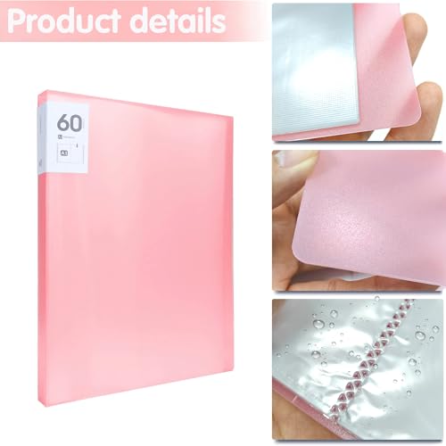 Image of SKRYUIE A3 Diamond Painting Storage Book - 60 Diamond Painting Capacity, 30 Page Protectors, 17.2x12.8 inches, Portfolio Folder for Presentation and Organization - Pink