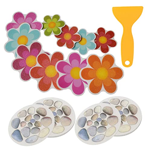 LABRIMP 14 Stück Antirutsch Aufkleber Blumen Steine