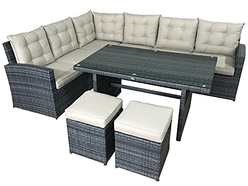 YESJmn Gartenset Sitzgruppe Loungemöbel grau Garten Rattan Set Egggruppe
