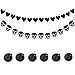 Gothic Black Heart Skull Garland Banner with 6PCS Black Swirl Foil Ceiling Hanging Decorations for Gothic Wedding Decor Valentines,Anniversary,Birthday, Farewell Party