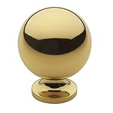 Baldwin 4960030 Round Cabinet Knob in Bright Brass