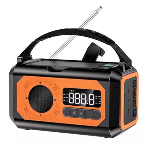 Radio météo de la manivelle à main solaire 12000mah orange pour plein air