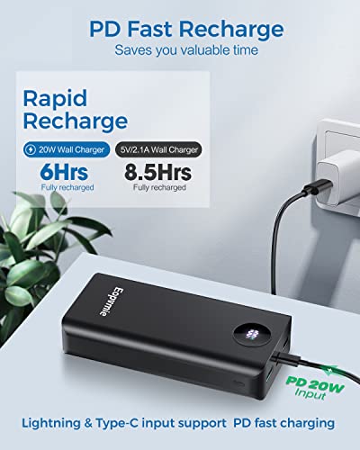 Eopvmie Portable Charger Pd 20W Fast Charging Battery Pack With Type-C, Power Bank 26800Mah Usb C External Battery Bank, Portable Phone Charger Bank For Iphone, Ipad, Samsung Galaxy, Tablet And More. #TOP4