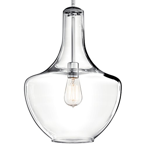 Kichler Everly 19.75" 1 Light Bell Pendant Clear Glass Chrome #TOP1