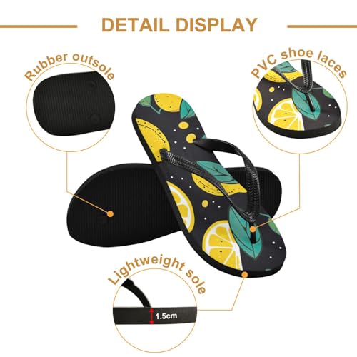 Lemon Summer Beach Summer Casual Flip Flop Sandals Non-Slip Quick Dry for Women Men 214B27412