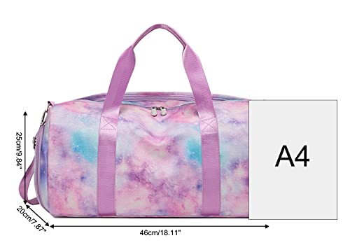 SellerFun Teens Women Travel Bag Girls Gym Duffle Bag Sports Ballet Bag with Shoe Compartment(Color A,23 Liters) - Image 2