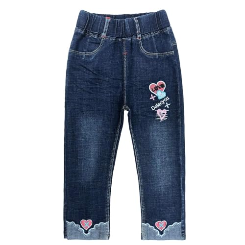 Image of Peacolate 2-7T Spring Fall Summer Little Girls 2pcs Clothing Set T Shirt and Jeans
