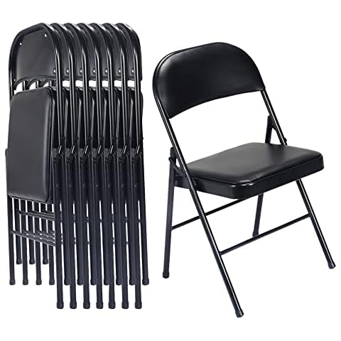 Karl Home 6 Pack Folding Chairs with Padded Seats Cover