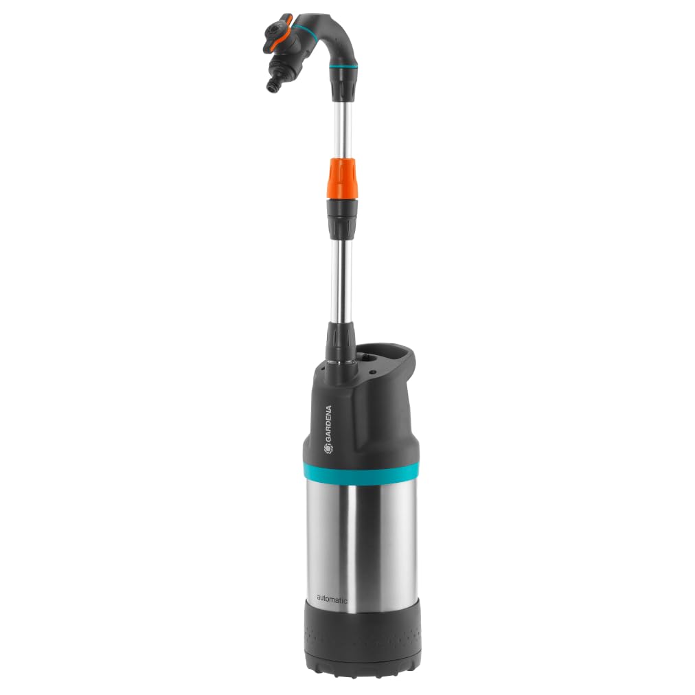 Gardena Pompa per Cisterna 4700/​2 Inox Automatic: Pompa Sommersa a Pressione con Filtro Integrato, Portata 4700 L/​H, Valvola di Regolazione per L'Impostazione Della Quantità D'Acqua (1766-​20)