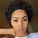 WIGER Short Afro Wigs Afro Curly Wig Brazilian Virgin Human Hair Wigs for Women Natural Looking 6.5 inches