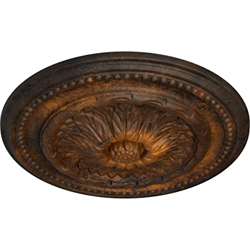 Image of Ekena Millwork CM15CHRUS 15-3 /4 inch x 1-7 /8 inch Chester Ceiling Medallion, Rust