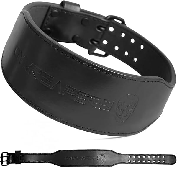 Gymreapers Weight Lifting Belt - 7MM Heavy Duty Pro Leather Belt with Adjustable Buckle - Stabilizing Lower Back Support 4 Inches Wide For Weightlifting, Bodybuilding, Cross Training (Black, Large) by Gymreapers - Image 2