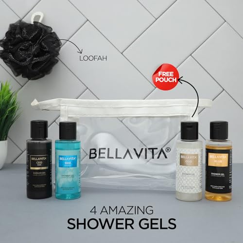 Image of Bella Vita Luxury Men Trial Mini Kit Skai Aquatic, OUD White, KLUB & CEO Man Body Wash Refreshing Shower Gel for Smoother Skin with Aloe Vera 55ml Each