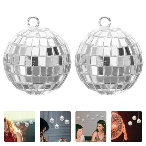 Yardwe – 10 bolas espejadas reflectantes para colgar, decoración para fiestas, bodas, jardín, bar y club miniatura 5