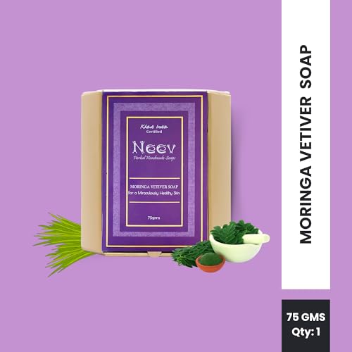 Image of Neev Herbal Handmade Soaps Moringa Vetiver Soap For A Miraculously Healthy Skin (75 G)