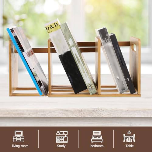 Support de livre extensible contre le désordre, étagère de bureau rétractable - 4