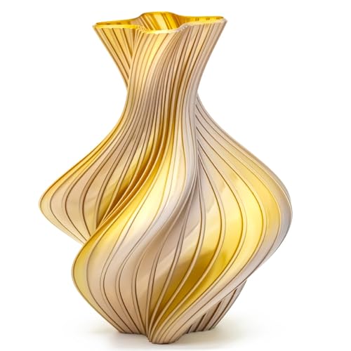 Image of Silk Dual Color Gold Silver PLA 1.75mm 1kg Shiny 3D Printer Filament FDM | Silk finish Bi color Gold Silver Coextrusion Shiny Smooth transition Neatly wound 1kg spool 2.2lbs for Bambu Flashforge