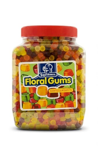 Squirrel Floral Gums 2.25kg Resealable Jar | Traditional Scented Sweets | Bulk Retro Confectionery for Sharing and Gifting