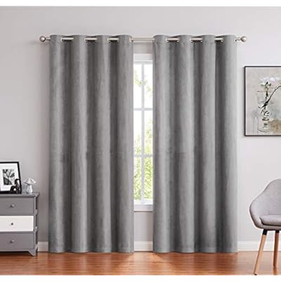 Amazon - Save 20%: Randall Faux Suede Window Curtain Panels 63 Inch Length with Gromm…
