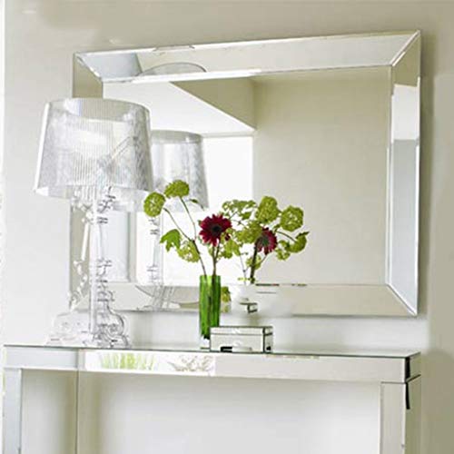 Makeup Mirror Wall-Mounted Makeup Mirror Porch Decorative Mirror Square European-Style Bathroom Vanity Mirror Wall-Mounted Vanity Mirrors (Size : 84 * 112Cm) #TOP6