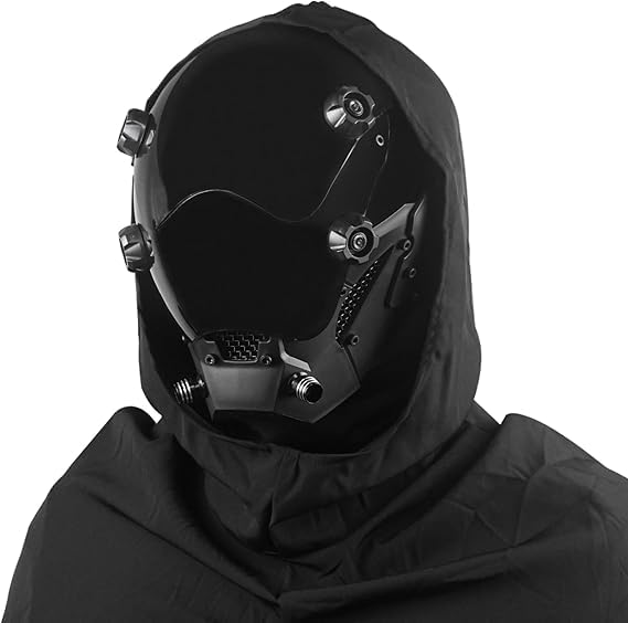 Marikito Punk Helmet, Futuristic Techwear Mask for Men 4-Column Phantom Design, Perfect for Halloween Cosplay & Punk Costumes - Image 2