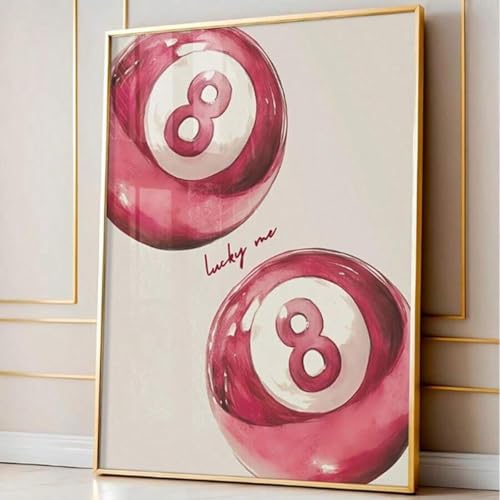 Impression sur toile preppy et girly, affiche boule rose pastel 70x100 cm