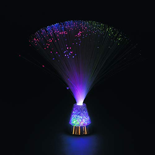 Color Changing Fiber Optic Lamp, 13 Inch Tall - Night Light and Party Lamp for Kids and Dormrooms
